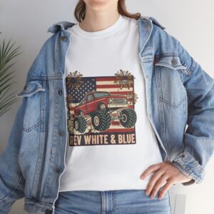 Rev White and Blue Monster Truck Tee