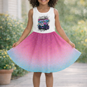 Girls Unicorn Monster Truck Skater Dress